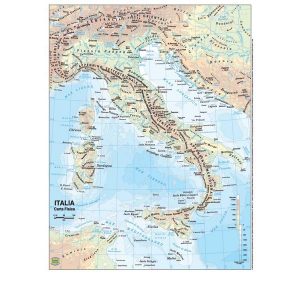 Carta geografica Italia - scolastica - plastificata - 29,7 x 42 cm - Belletti