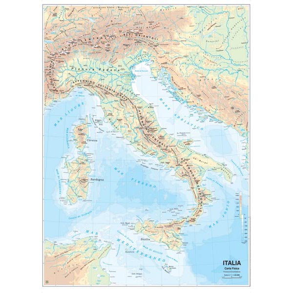 Carta geografica Italia - scolastica - murale - Belletti - Tecnoffice