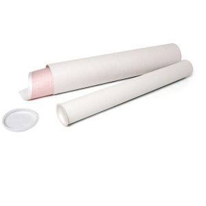 Tubo portadisegni - diametro 6 cm - H 74 cm - cartone - bianco - IKona+
