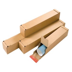 Tubo postale CP 072 - doppio strip - 70,5 x 10,8 x 10,8 cm - cartone ondulato - avana - ColomPac