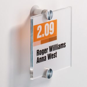 Targa per porte/pareti Crystal Sign - 10,5 x 10,5 cm - Durable