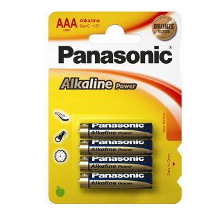 Pile Ministilo AAA - 1,5V - alcalina - Panasonic - blister 4 pezzi