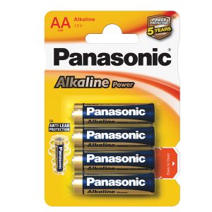 Pile Stilo AA - 1,5V - alcalina - Panasonic - blister 4 pezzi