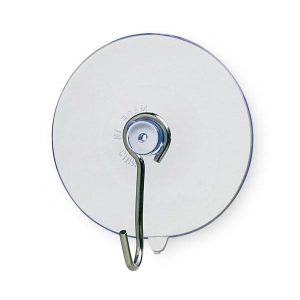 Ventose - con gancio in metallo - diametro 6 cm -  trasparente - Lebez - conf. 144 pezzi