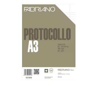 Foglio protocollo - A4 - 1 rigo c/margine - 60 gr - Fabriano - conf. 200 pezzi