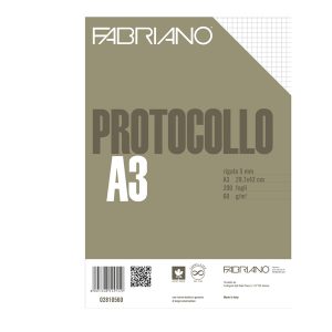 Foglio protocollo - A4 - 5 mm - 60 gr - Fabriano - conf. 200 fogli