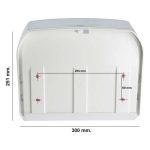 Dispenser per asciugamani in rotolo/fogli - 30x19,5x25,1 cm - plastica - bianco/azzurro trasparente - Mar Plast