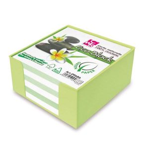 Contenitore in plastica con foglietti - bianco - 10 x 10 x 5cm - carta riciclata 100 - IKona+