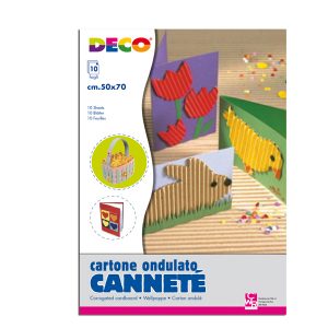 Cartoncino ondulato CannetE' 2205 - 50 x70cm - colori assortiti - DECO - conf. 10 fogli