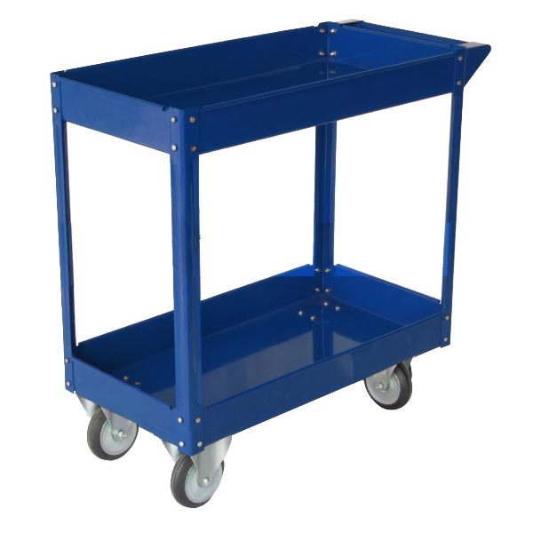 Carrello da lavoro - 2 ripiani - 84 x 41 x 82 cm - portata max 100 kg - acciaio verniciato - blu - Serena Group