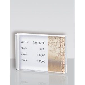 Porta prezzi da banco - materiale acrilico - taglia small (10x7x2 cm) - Tecnostyl