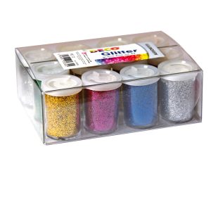 Glitter flacone grana fine - 25ml - colori assortiti - DECO - conf. 12 flaconi