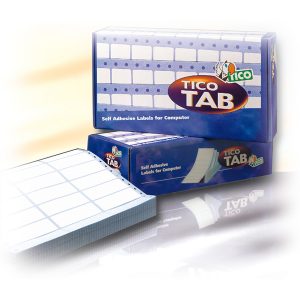 Etichette adesive a modulo continuo TAB 1 - in carta - corsia singola - permanenti - 89 x 36,2 mm - 8 et/fg - 500 fogli - bianco - Tico