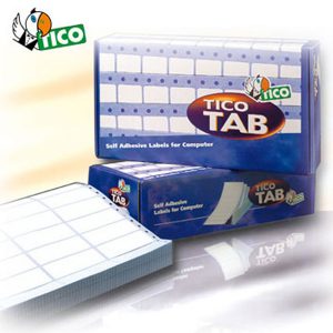 Etichette adesive a modulo continuo TAB 1 - in carta - corsia singola - permanenti - 89 x 23,5 mm - 12 et/fg - 500 fogli  - bianco - Tico