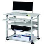 Pc Workstation System 75 VH - con ruote - 5 ripiani - 75 x 53,4 x 95/125 cm - grigio - Durable