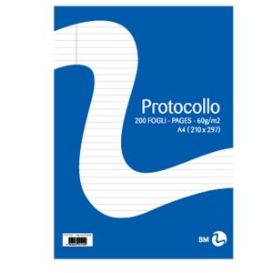 Foglio protocollo - A4 - 1 rigo - 60 gr - BM - conf. 20 pezzi