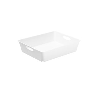 Vassoio multiuso Living Box - 37,5 x 26,6 cm - altezza 6 cm - bianco - Rotho