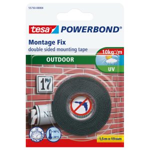 Nastro biadesivo Powerbond - per esterni - 1,9 cm x 1,5 m - bianco - Tesa