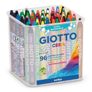 Pastelli cera - lunghezza 90mm con D 8,50mm - colori assortiti - Giotto -  barattolo 96 colori