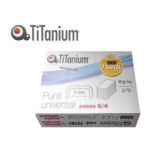 Punti universali - 6/4 - acciaio/zinco cromato - metallo - Titanium - conf. 1000 punti