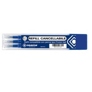 Refill per penne gel cancellabili  - punta 0,7 mm - blu - Osama - conf. 3 pezzi