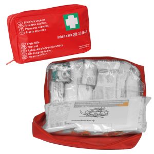 Astuccio di pronto soccorso per auto Soft Bag DIN 13164 2022 - 21,5 x 15 x 8,5 cm - rosso - PVS