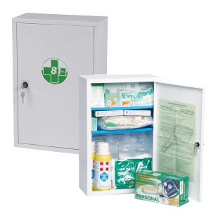 Armadietto di pronto soccorso 102/M - 46x30x14 cm - metallo - oltre 3 persone - bianco - PVS