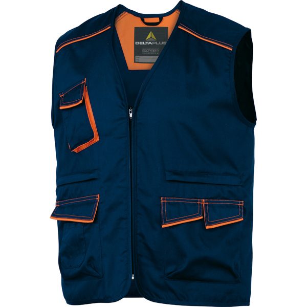 Gilet da lavoro Panostyle  M6GIL - sargia/poliestere/cotone - taglia L - blu/arancio - Deltaplus