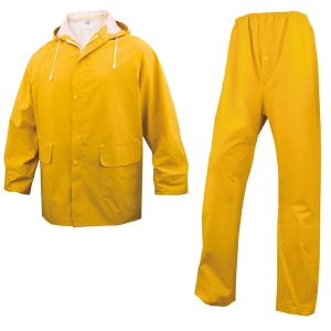 Completo impermeabile EN304 - giacca + pantalone - poliestere/PVC - taglia L - giallo - Deltaplus