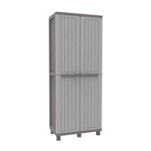 Armadio JWood 368 - 2 ante - 68 x 37,5 x 170 cm - PPL - effetto legno - grigio tortora - Terry