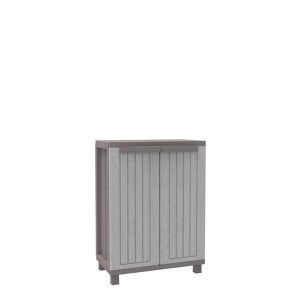 Armadietto JWood 68 - 2 ante - 68 x 37,5 x 91,5 cm - PPL - effetto legno - grigio tortora - Terry