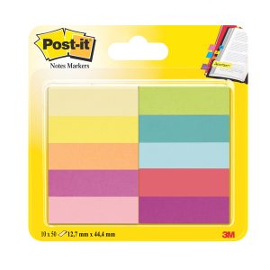 Segnapagina Post it  - 670-10AB-EU - in carta - 12,7 x 44 mm - 10 colori assortiti - Post it  - conf. 500 pezzi