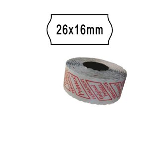 Rotolo da 1000 etichette a onda per Printex Smart 16/2616 e Z Maxi 6/2616 - 26x16 mm - adesivo removibile - bianco - Pritnex - pack 10 rotoli