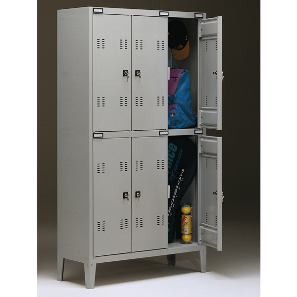 Armadio metallo - spogliatoio - 6 posti - 102x35x180 cm - grigio - Tecnical  2 - Tecnoffice