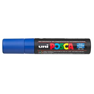 Marcatore a base d'acqua Uni Posca PC17K - punta extra large a scalpello 15,0mm  - blu - Uni Mitsubishi