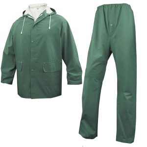 Completo impermeabile EN304 - giacca + pantalone - poliestere/PVC - taglia M - verde - Deltaplus