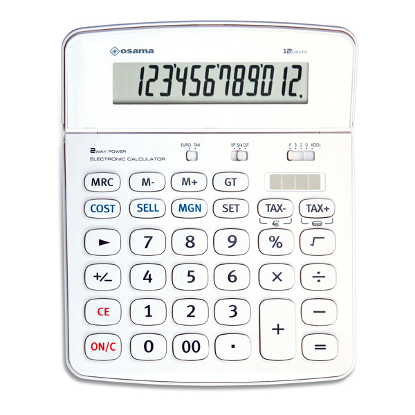 Calcolatrice da tavolo OS 504 - 12 cifre - bianco - Osama - Tecnoffice