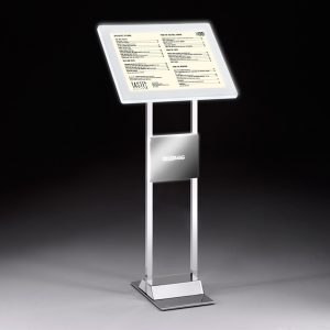 Leggio da pavimento Menu Board LEDMAG - cornice A4 retroilluminata a LED - altezza 110 cm - Tecnostyl