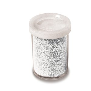 Glitter flacone grana fine - 25 ml - argento - Deco