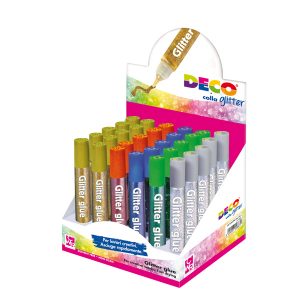 Colla glitter - 10,5 ml - colori assortiti metal - Deco - display 30 pezzi