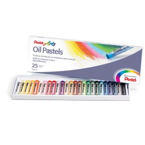 Pastelli a olio - lunghezza 60 mm - colori assortiti - Pentel - astuccio 25 pezzi