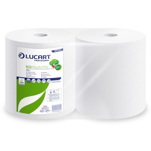 Bobina asciugatutto Eco Pulitutto - microgoffrata - 2 veli - diametro 24 cm - 25 cm x 200 m - 18,5 gr - carta riciclata - bianco - Lucart
