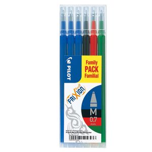 Refill a sfera Frixionball - punta 0,7mm - 3 blu, 1 nero, 1 rosso, 1 verde  - Pilot - conf. 6 pezzi