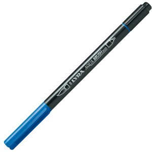 Pennarello Aqua Brush Duo - punte 2/4 mm - blu cobalto chiaro - Lyra
