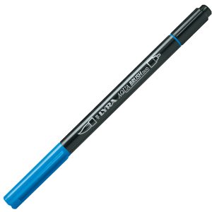 Pennarello Aqua Brush Duo - punte 2/4 mm - ceruleo - Lyra