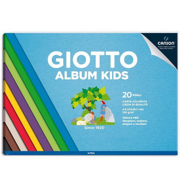 Album Kids Carta Carta colorata 2+ - A4 - 120gr - 20 fogli - Giotto -  Tecnoffice