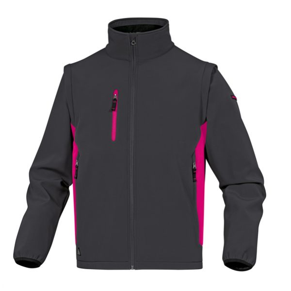 Giacca Softshell MySen 2 - tessuto Softshell/poliestere/elastan - taglia L - grigio/fucsia - Deltaplus