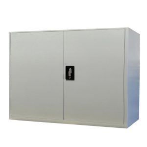 Armadio basso in metallo ad ante battenti - 1 ripiano regolabile - 100 x 45 x 90 cm - grigio - Bertesi