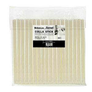 Colla termofusibile-  in stick - lunghezza 20 cm - diametro 1,1 cm - Koala - sacchetto da 1 kg