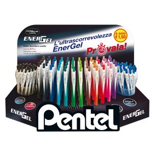 Roller Energel Slim - 0,7 mm - colori assortiti - Pentel - expo 120 pezzi